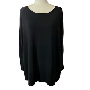 Piko 1988 Anthropologie Tunic Top Womens Black Long Sleeve Dolman Oversized